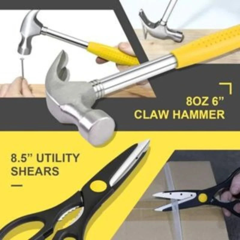 New 39 Pieces New Full Tool Set-Steel Wrenches Ppliers Hammer Screwdriver Organizer Case