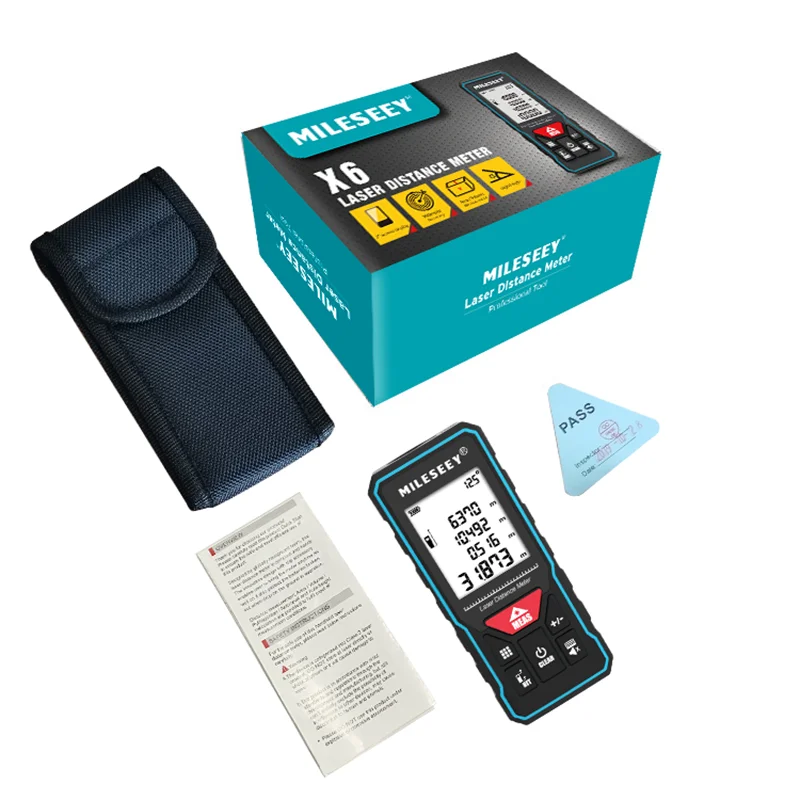 Mileseey Professional Laser Trena Rangefinder X5/X6 40M 60M 80M 100M Rechargeable Digital Precision Distance Meter Tape Measure