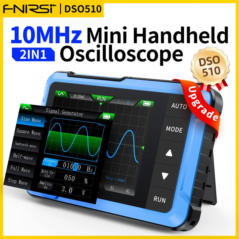 Osciloscopio Portatil FNIRSI Modelo DSO510 Digital 2 IN 1 48MS/s 10MHz