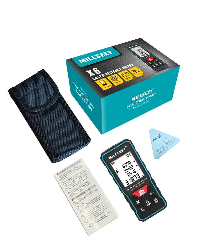 Mileseey Professional Laser Trena Rangefinder X5/X6 40M 60M 80M 100M Rechargeable Digital Precision Distance Meter Tape Measure