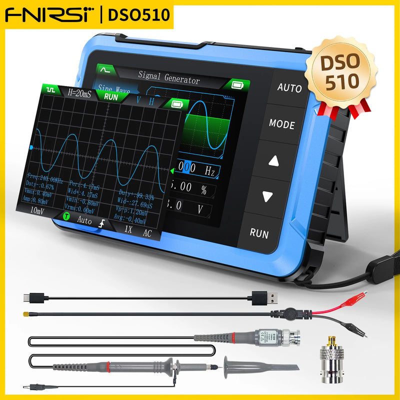 Osciloscopio Portatil FNIRSI Modelo DSO510 Digital 2 IN 1 48MS/s 10MHz