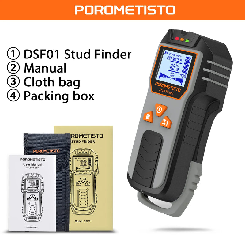 6in1 Stud Finder Wall Scanner Detector Multifunction Wall Scanner for AC Cable Wires Wood Metal Pipe Electronic Measuring Tools