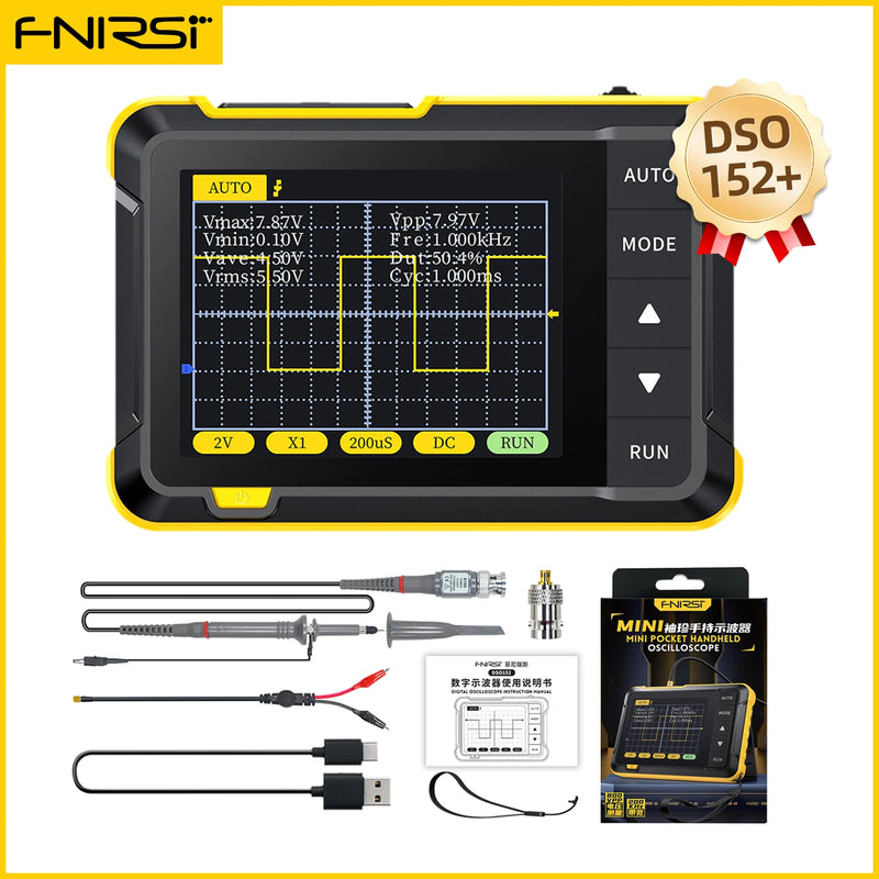Osciloscopio Portatil FNIRSI Modelo DSO510 Digital 2 IN 1 48MS/s 10MHz